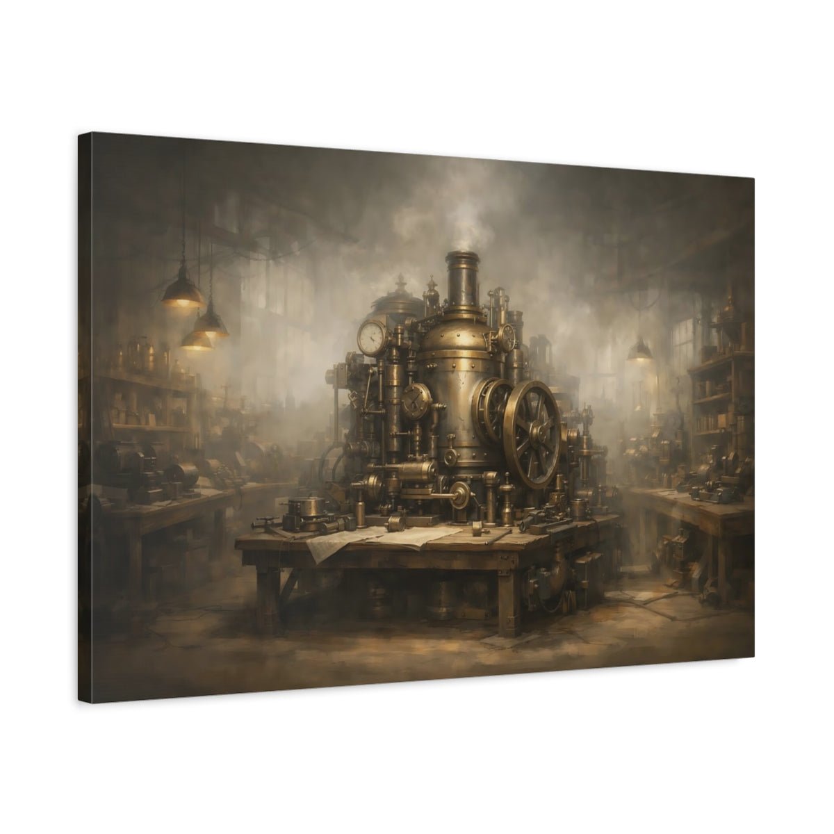 Science Fiction Steampunk Machine Bronze - Canvas Wall Art Print - YesArtYes
