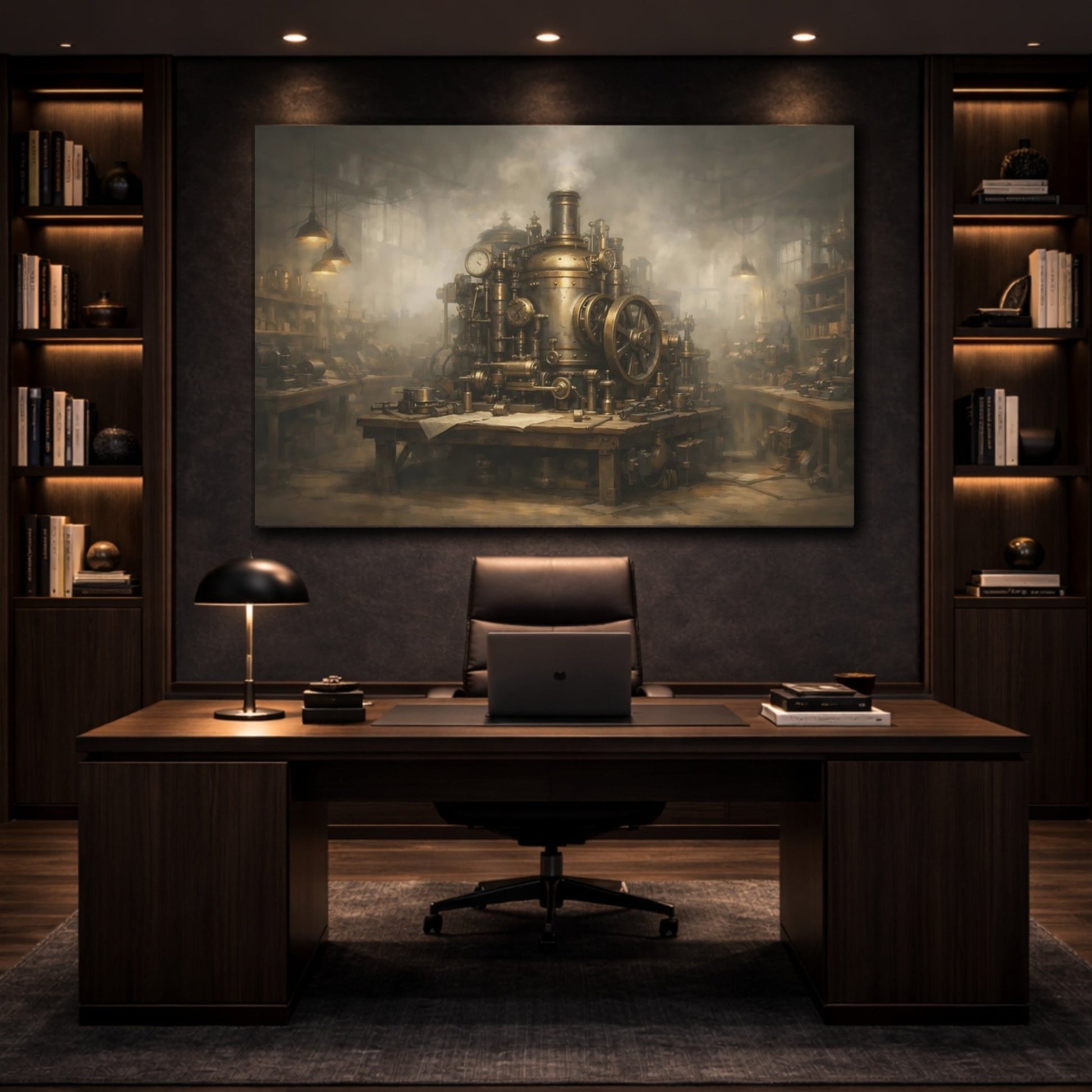 Science Fiction Steampunk Machine Bronze - Canvas Wall Art Print - YesArtYes