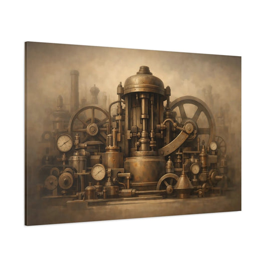 Science Fiction Steampunk Machinery Bronze - Canvas Wall Art Print - YesArtYes