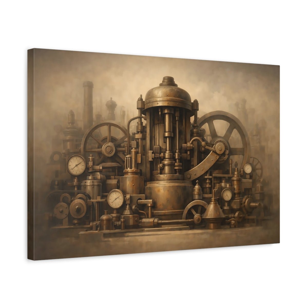 Science Fiction Steampunk Machinery Bronze - Canvas Wall Art Print - YesArtYes