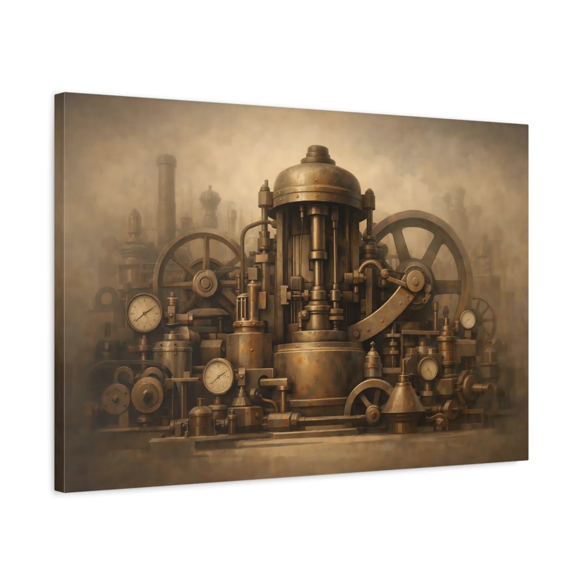 Science Fiction Steampunk Machinery Bronze - Canvas Wall Art Print - YesArtYes
