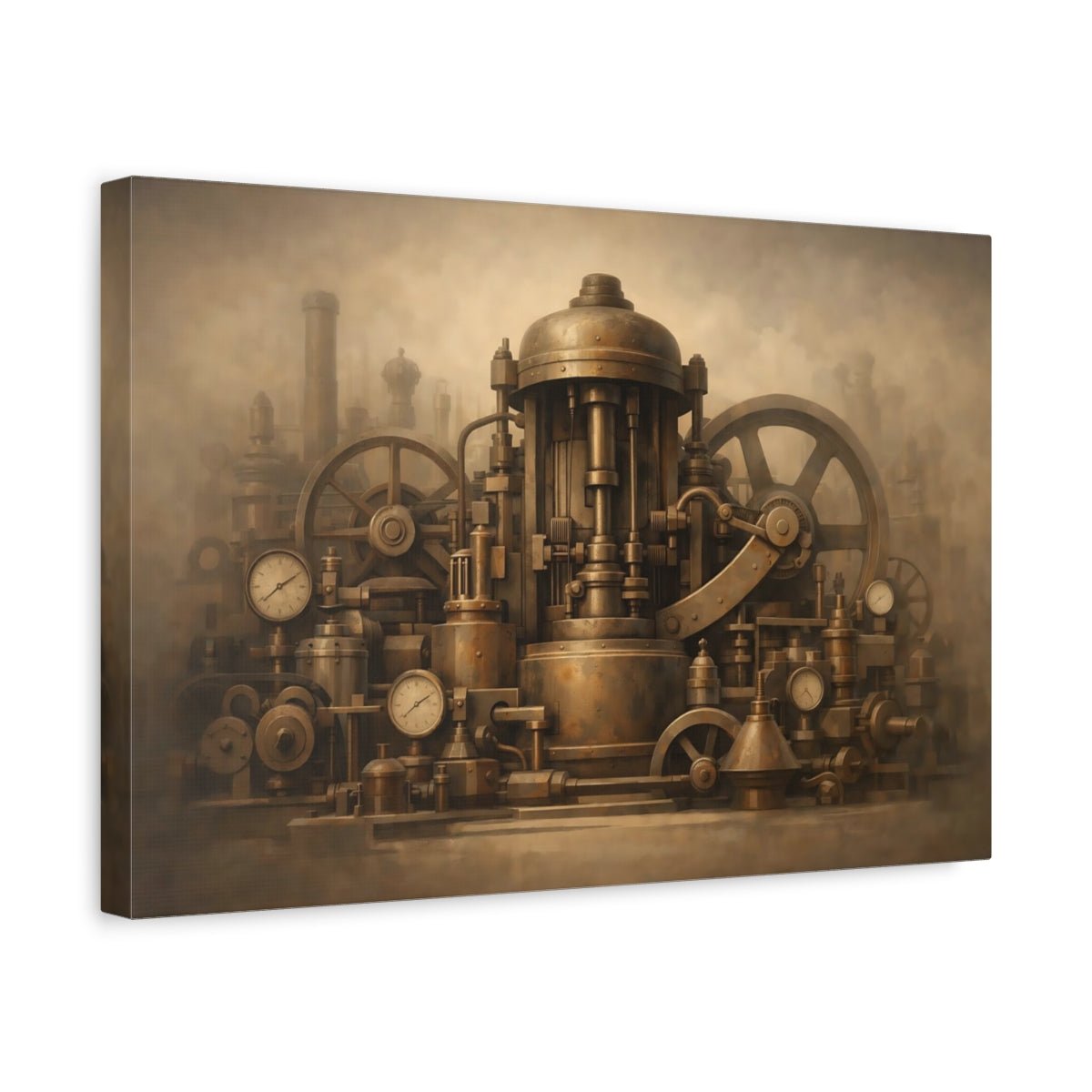 Science Fiction Steampunk Machinery Bronze - Canvas Wall Art Print - YesArtYes