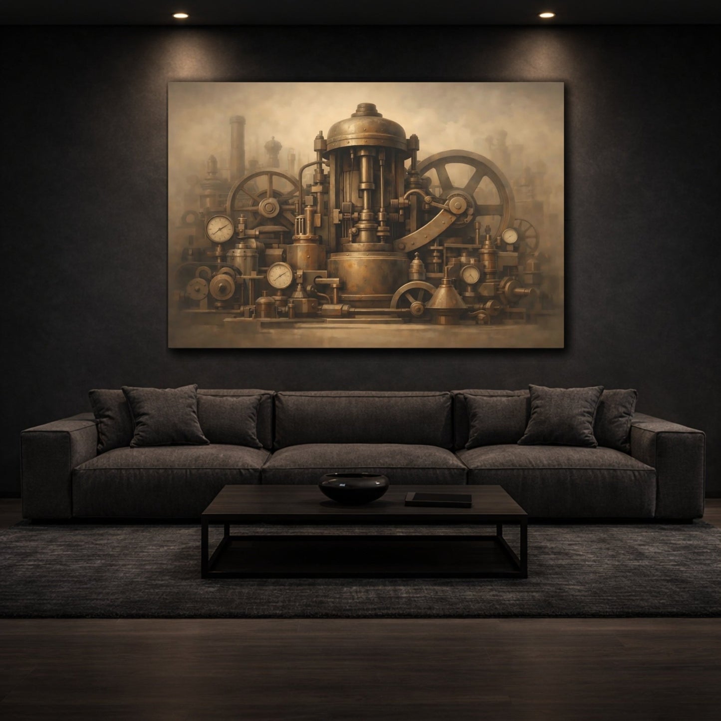 Science Fiction Steampunk Machinery Bronze - Canvas Wall Art Print - YesArtYes