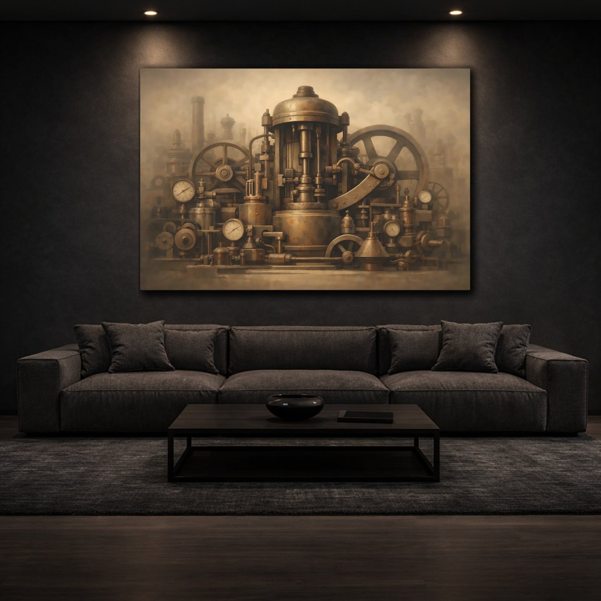 Science Fiction Steampunk Machinery Bronze - Canvas Wall Art Print - YesArtYes