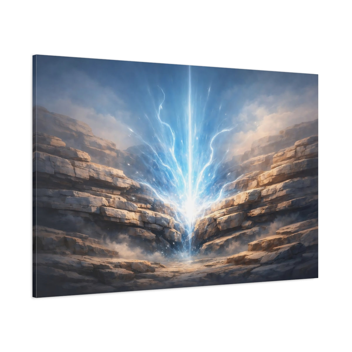 Science Fiction Stone Layers shown as stretched canvas wall art