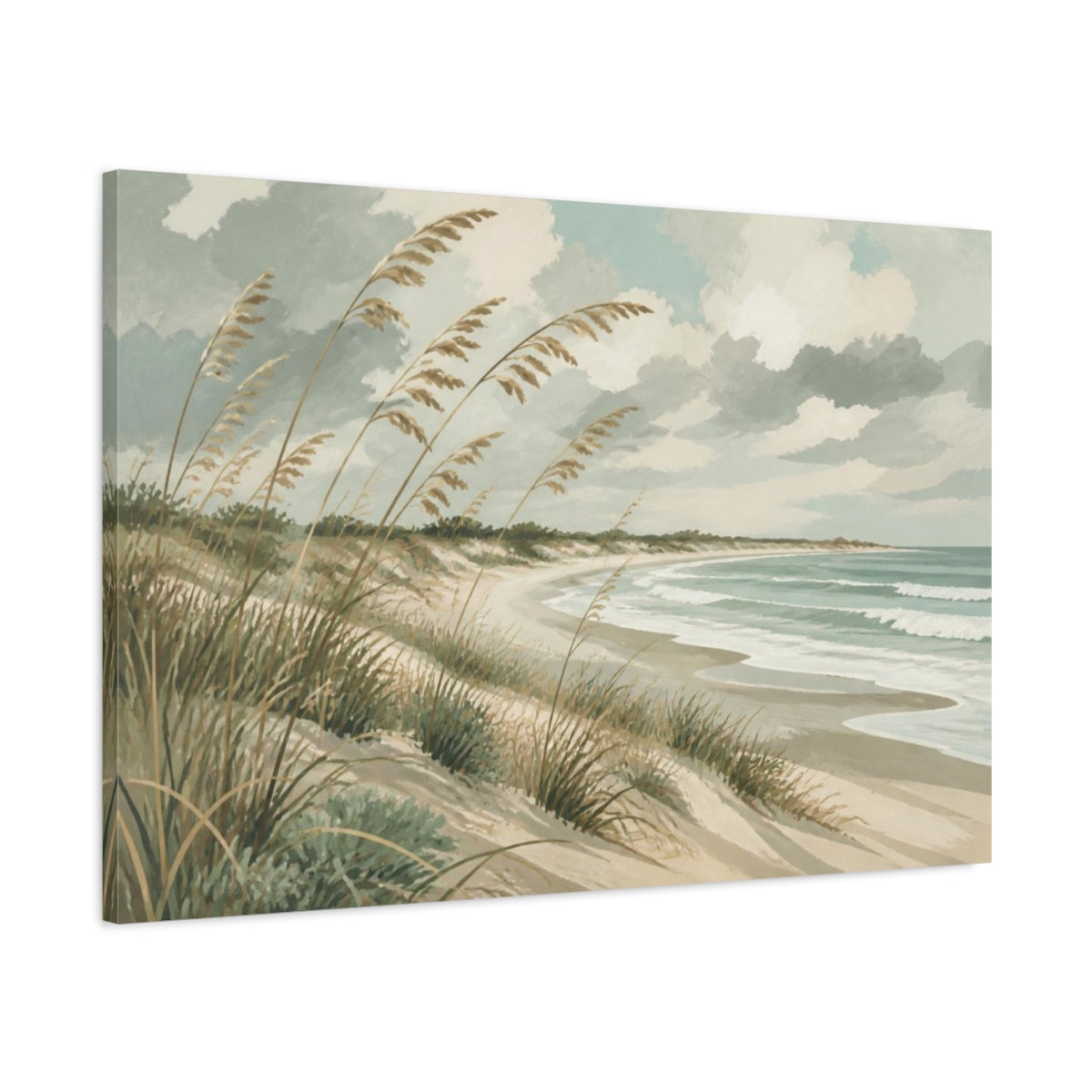 Main Mockup. Sea Oats Nature Scene shown as canvas print