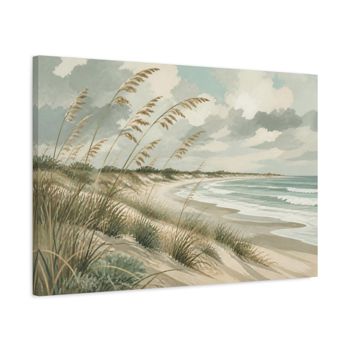 Side Mockup 2. Sea Oats Nature Scene shown as canvas print