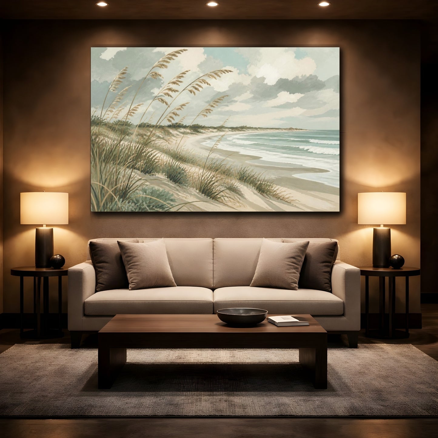 Mockup 2. Sea Oats Nature Scene shown as canvas print