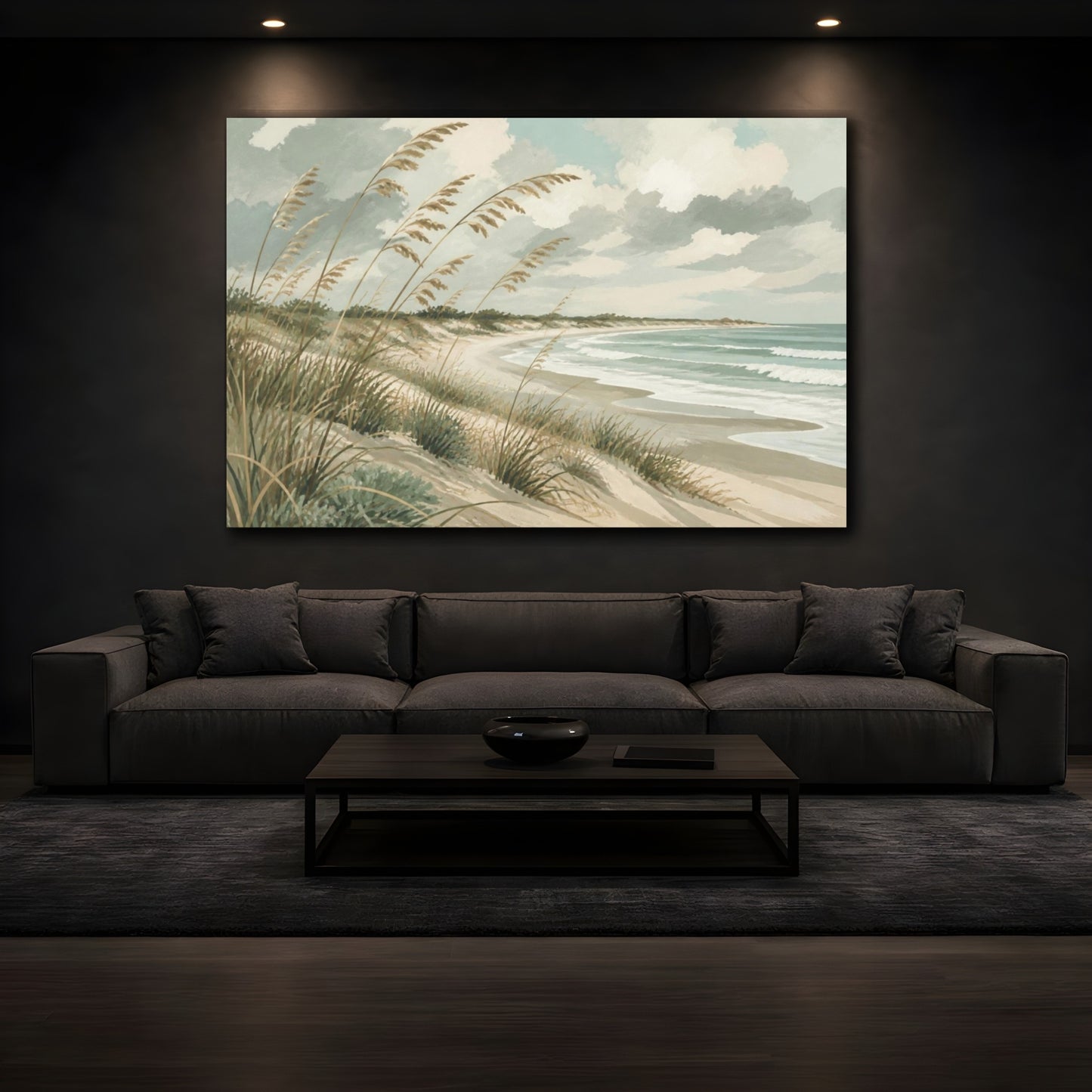 Mockup 3. Sea Oats Nature Scene shown as canvas print