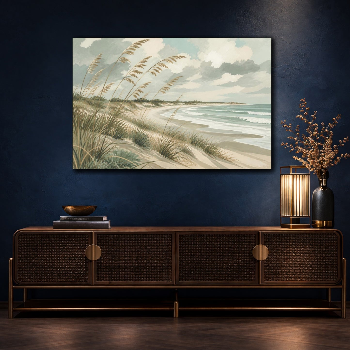 Mockup 4. Sea Oats Nature Scene shown as canvas print