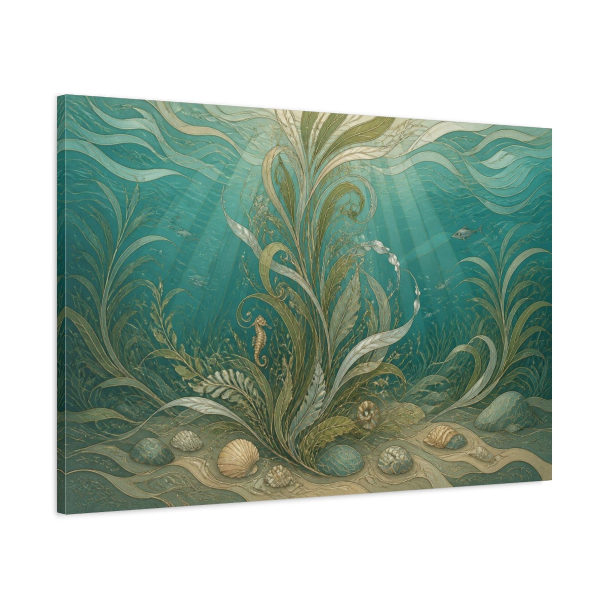 Main Mockup. Seagrass Nature Scene shown as canvas print