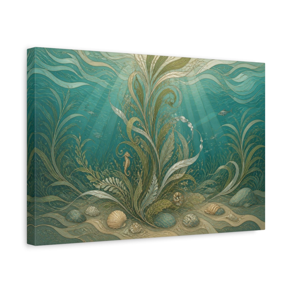 Side Mockup 4. Seagrass Nature Scene shown as canvas print