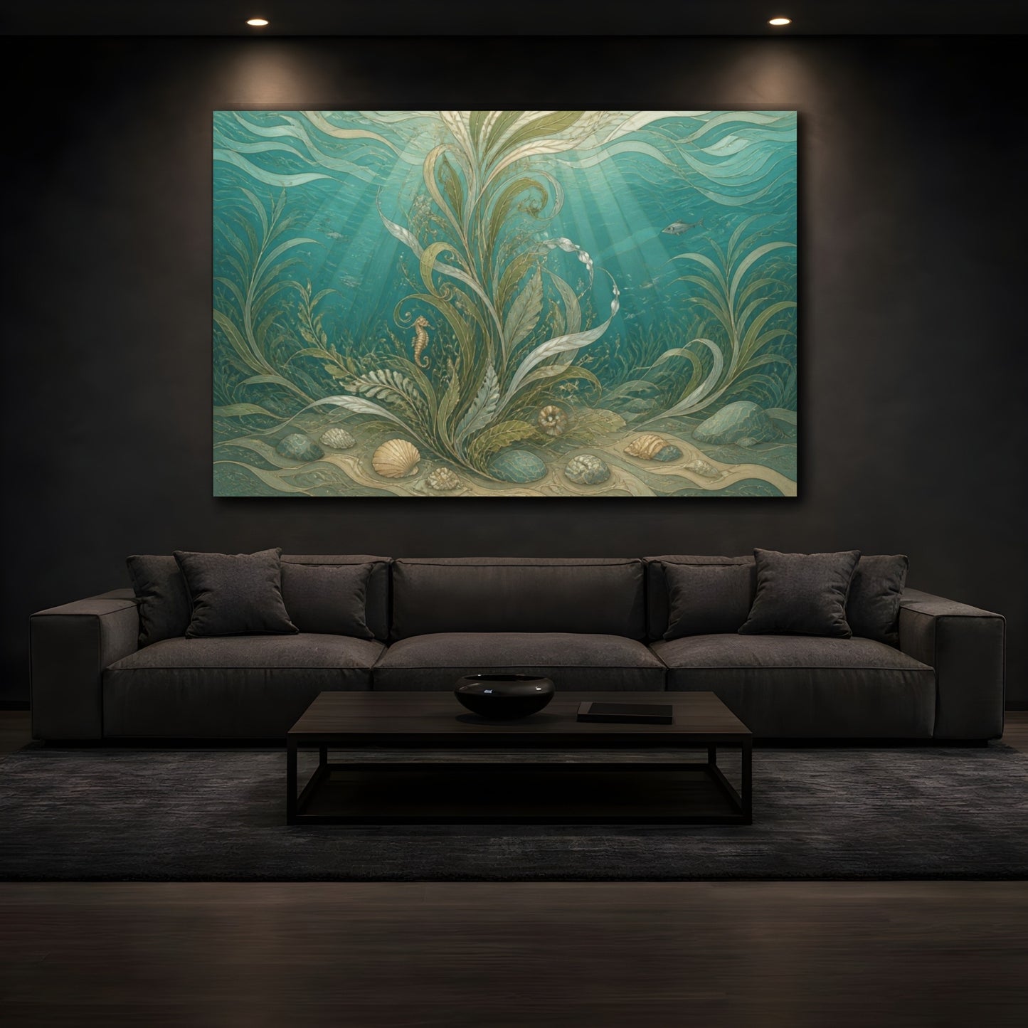 Mockup 3. Seagrass Nature Scene shown as canvas print