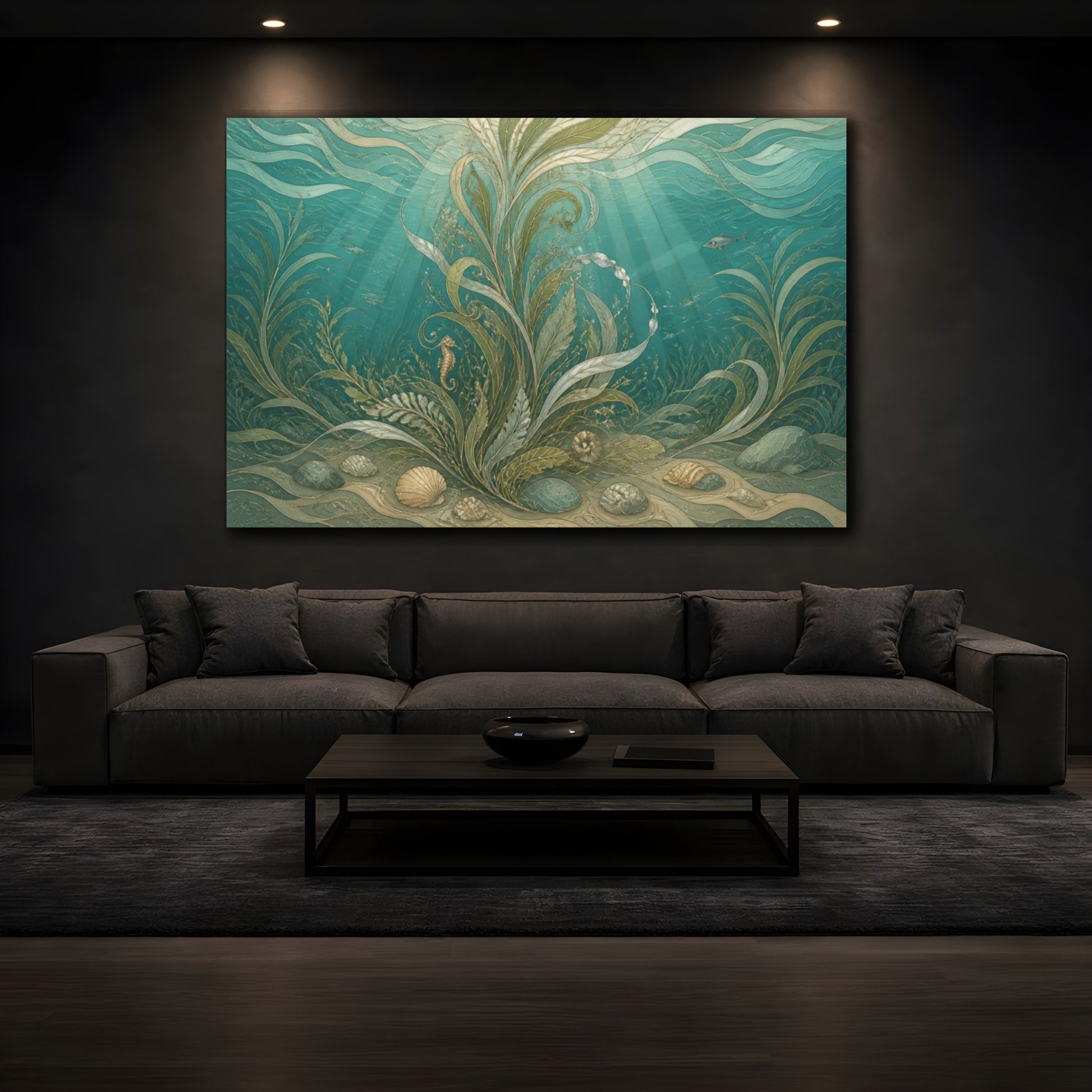 Mockup 3. Seagrass Nature Scene shown as canvas print