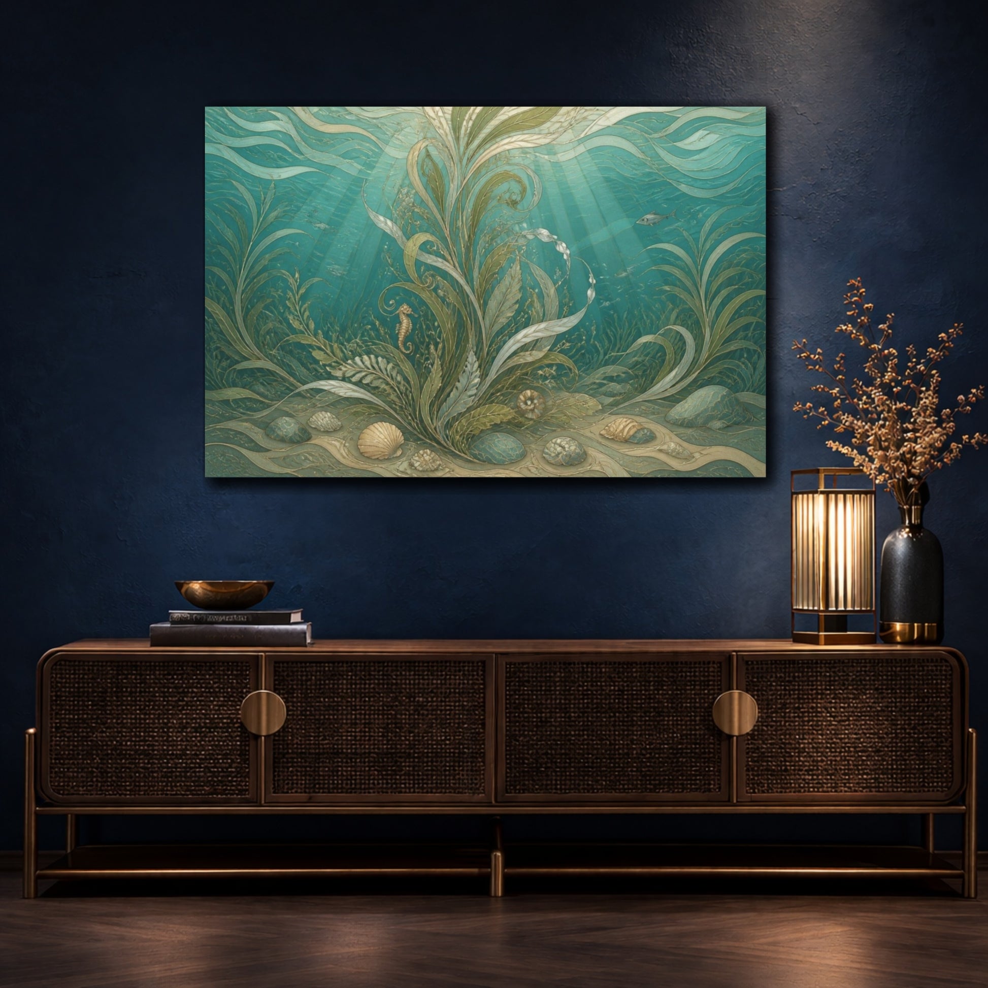 Mockup 4. Seagrass Nature Scene shown as canvas print
