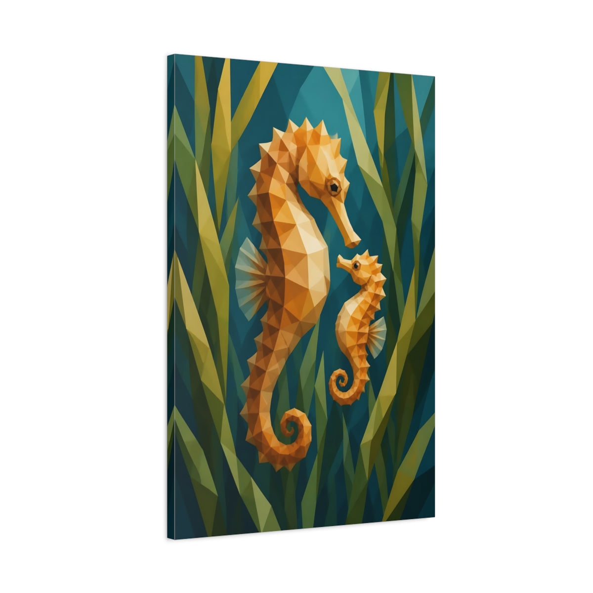 Main Mockup. Seahorse Animal Duo shown as canvas print