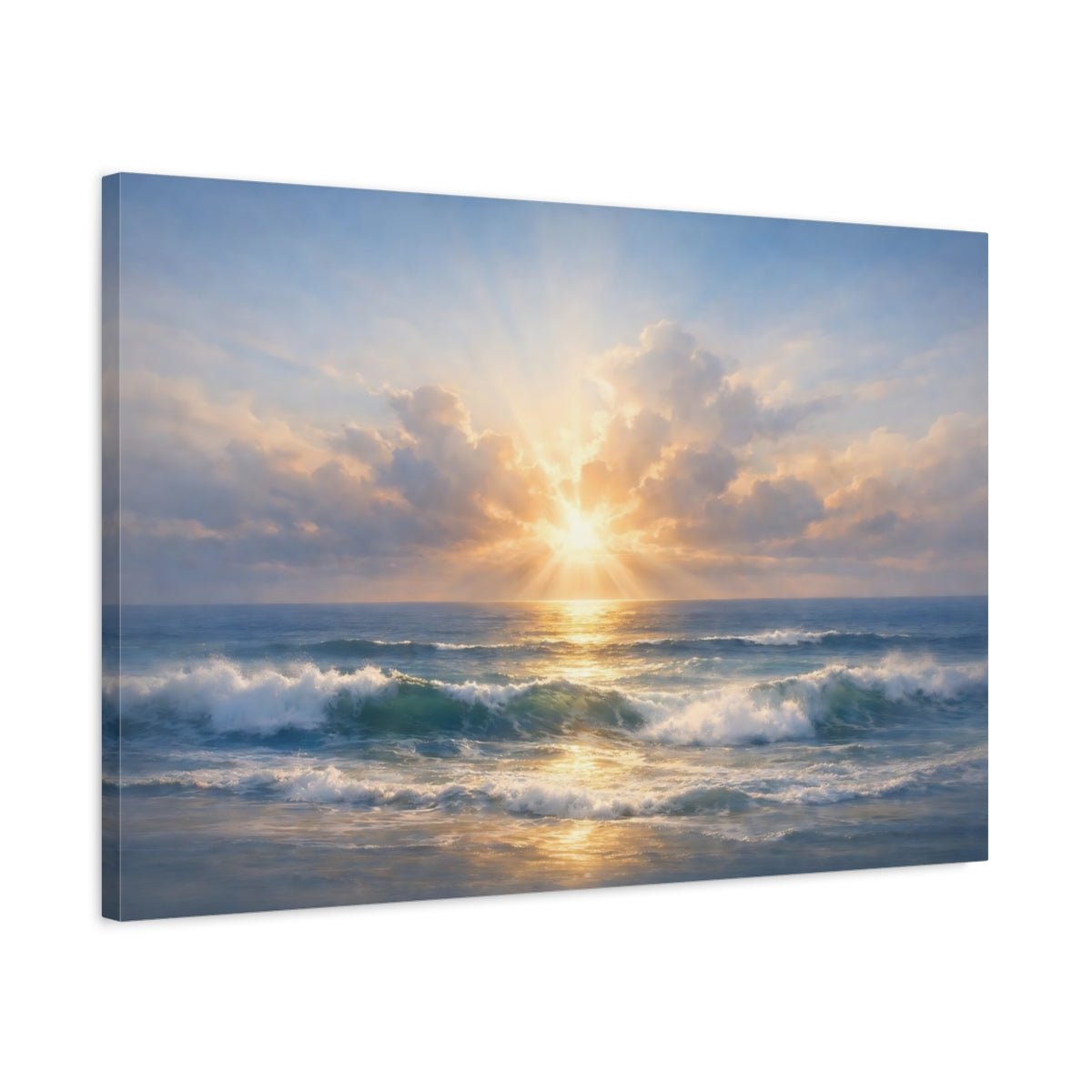 Seascape Believe In Yourself Ocean Sunset Nature - Canvas Wall Art Print - YesArtYes