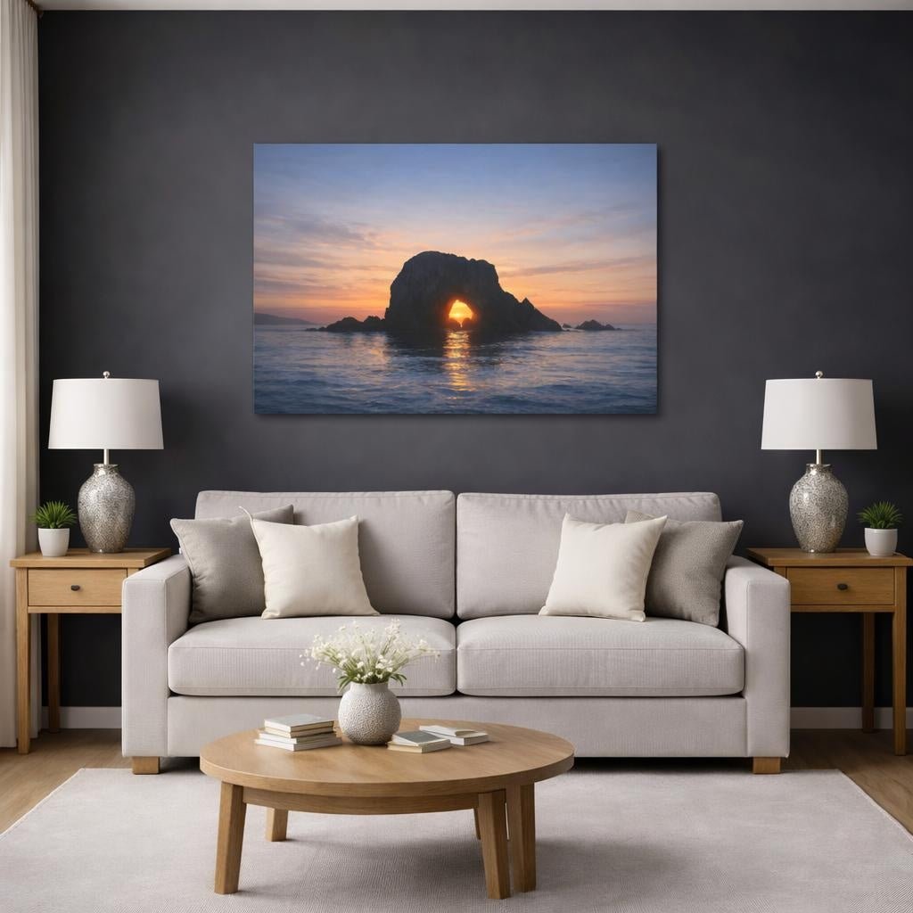 Seascape Cheese Sea Arch Nature - Canvas Wall Art Print - YesArtYes