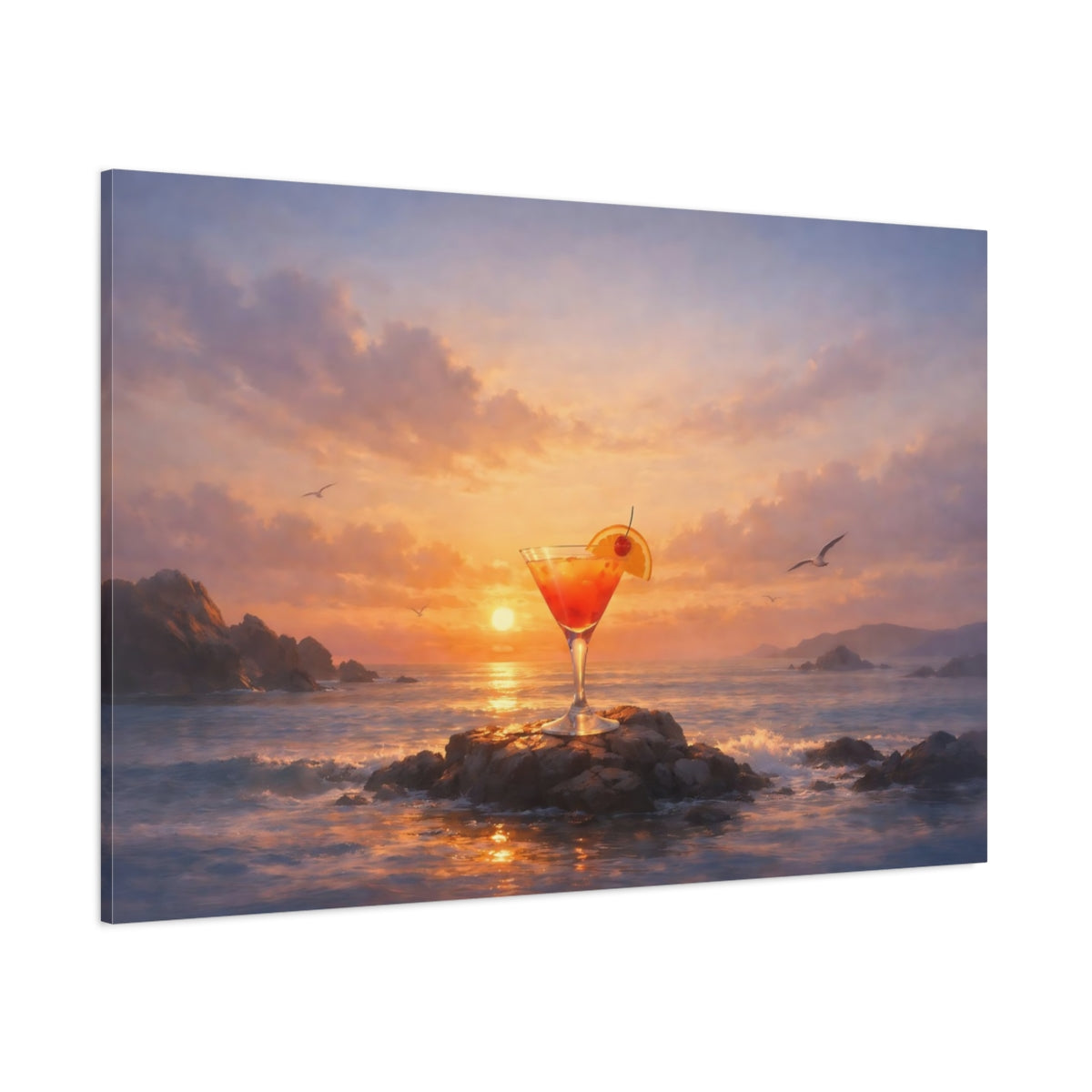 Seascape Cocktail shown as stretched canvas wall art