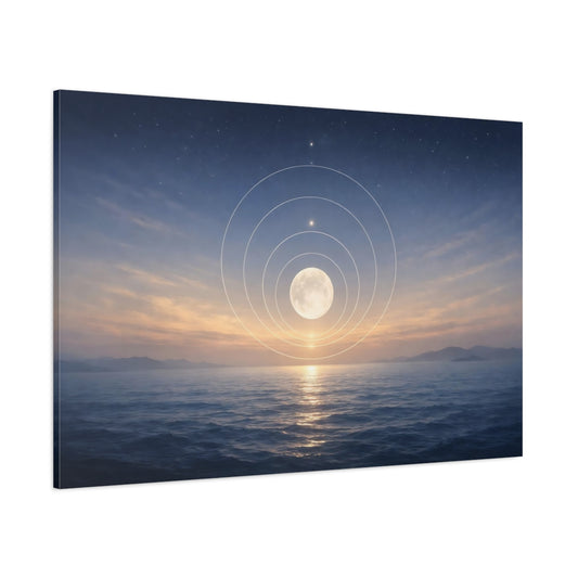 Seascape Cosmic Circles shown as stretched canvas wall art