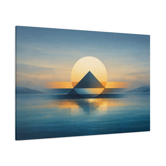 Seascape Geometric Abstract shown as stretched canvas wall art