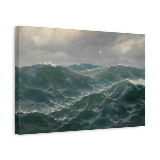 Seascape Seagulls Marine Landscape Canvas Art Print - Jensen Sea Wall Art Prints for Home Decor