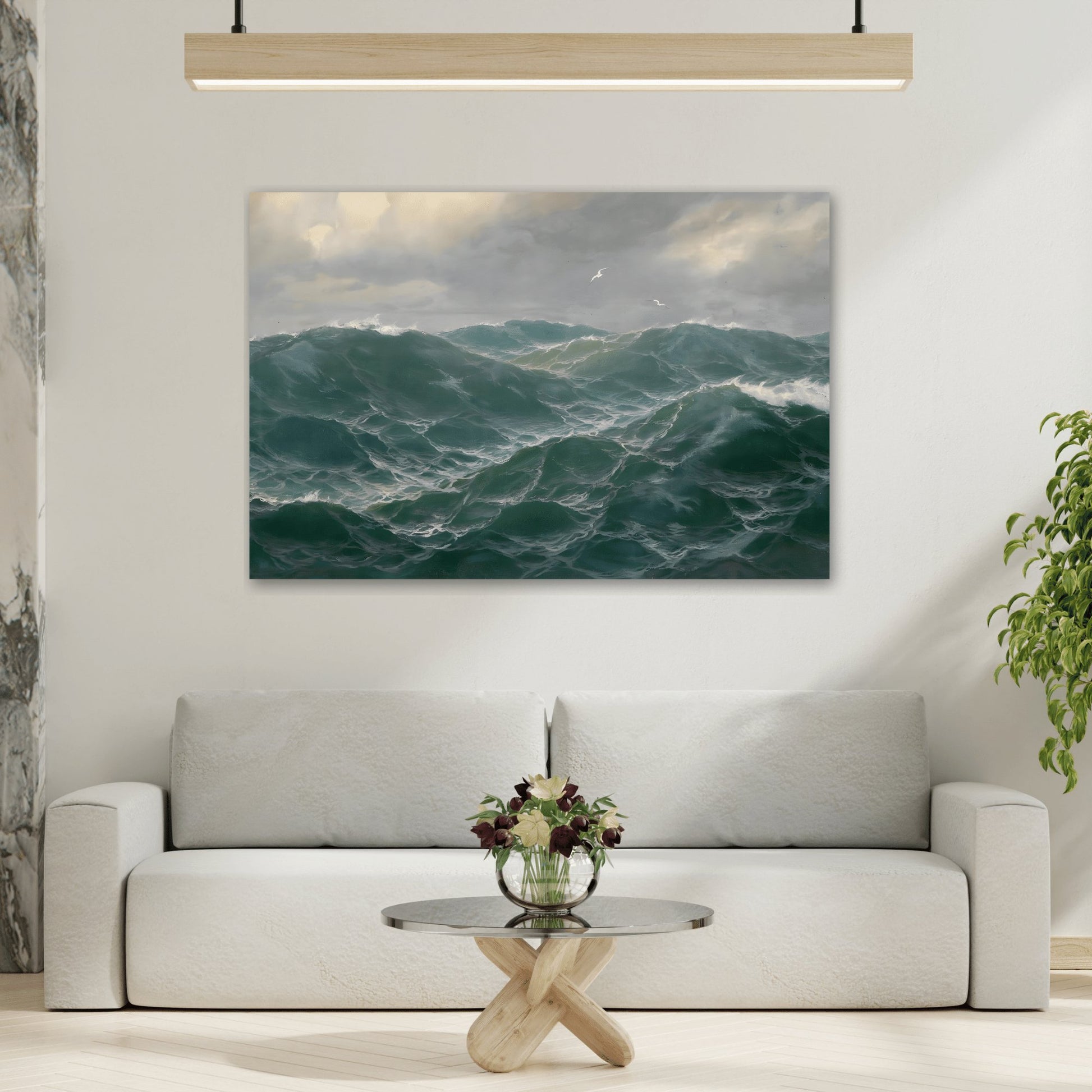 Seascape Seagulls Marine Landscape Canvas Art Print - Jensen Sea Wall Art Prints for Home Decor