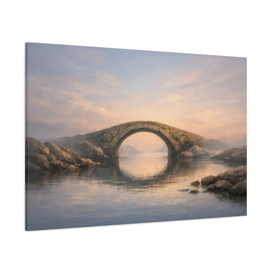 Seascape Stone Bridge shown as stretched canvas wall art