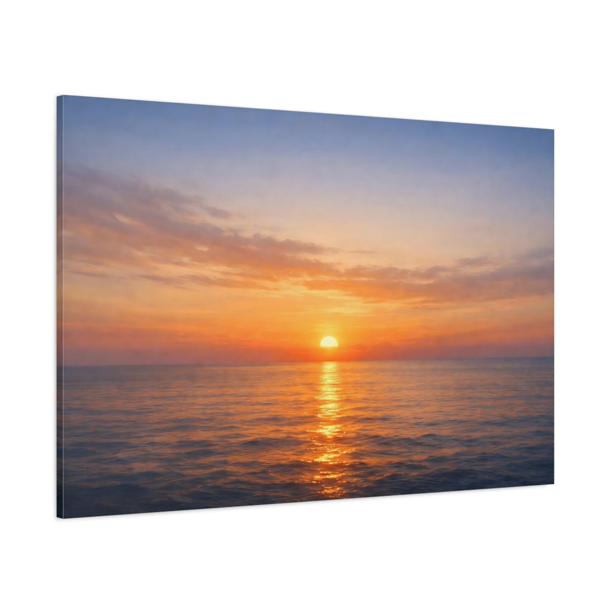 Seascape Sunset Horizon shown as stretched canvas wall art