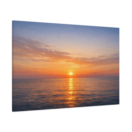 Seascape Sunset Horizon shown as stretched canvas wall art