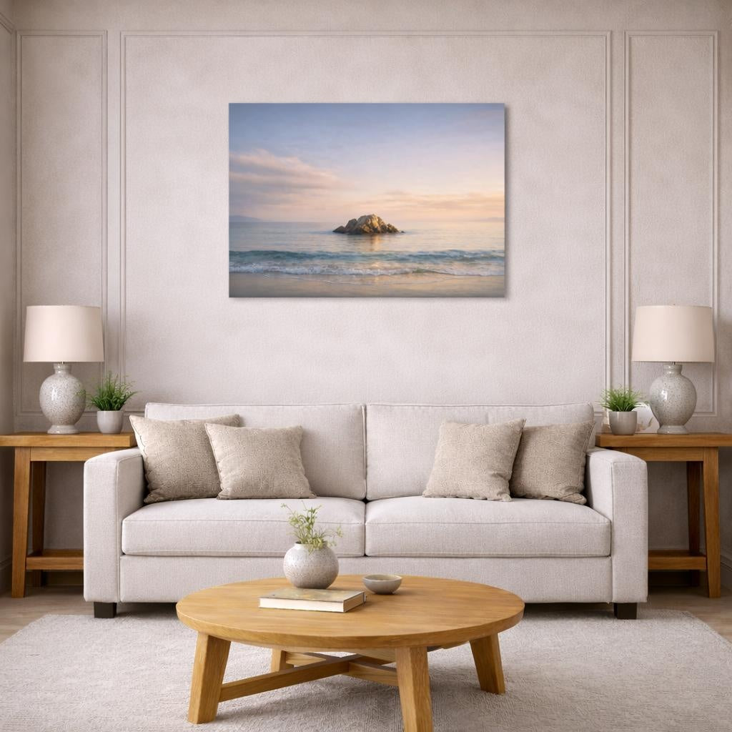 Seascape Ufc shown as canvas wall art in a modern living room