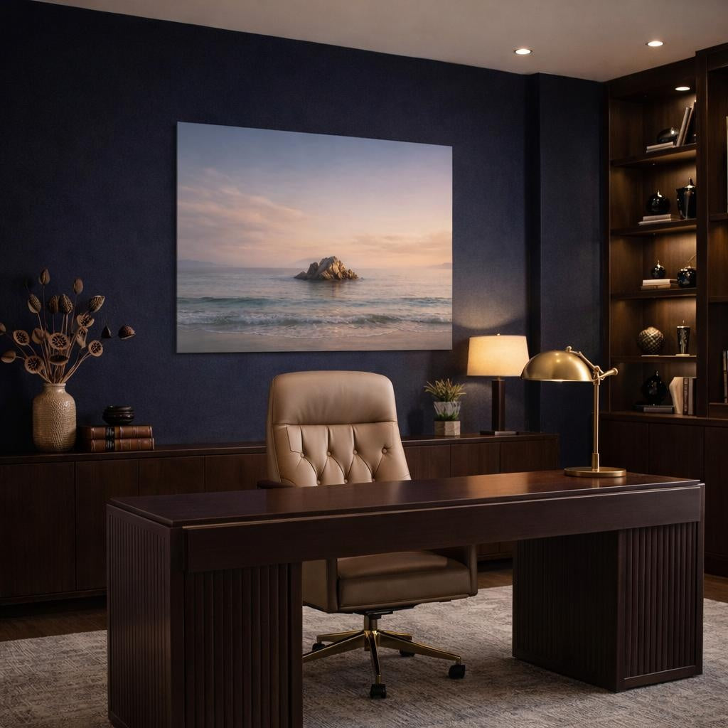Seascape Ufc shown as canvas wall art in a refined dining room