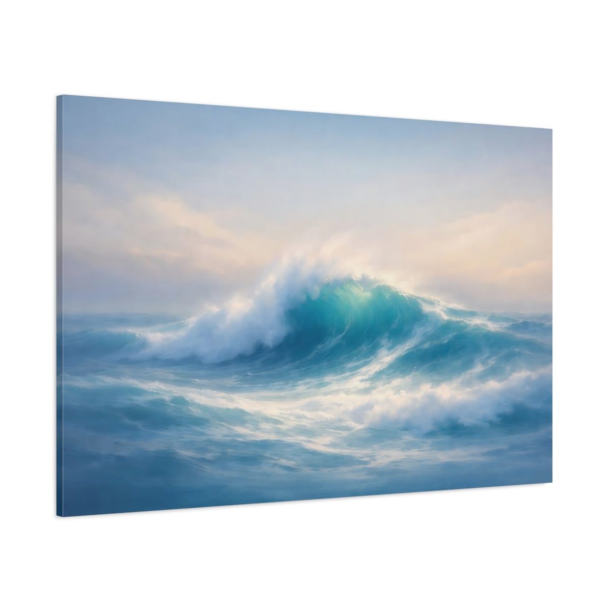 Seascape Wave Abstract shown as stretched canvas wall art