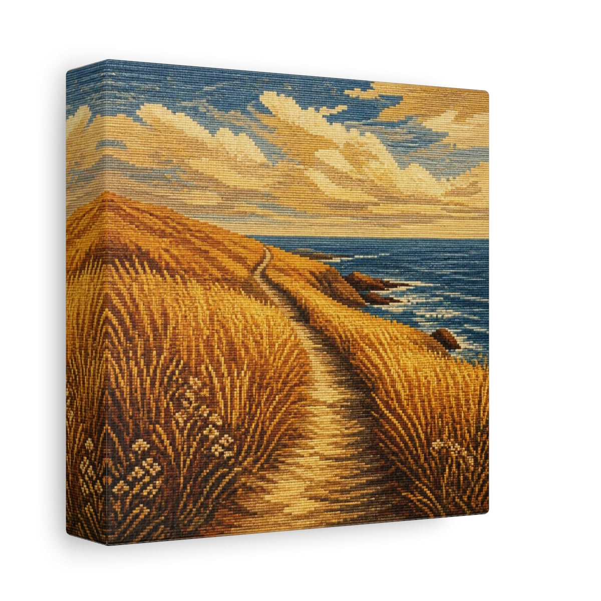 Side Mockup 2. Seaside Path Motivation shown as canvas print