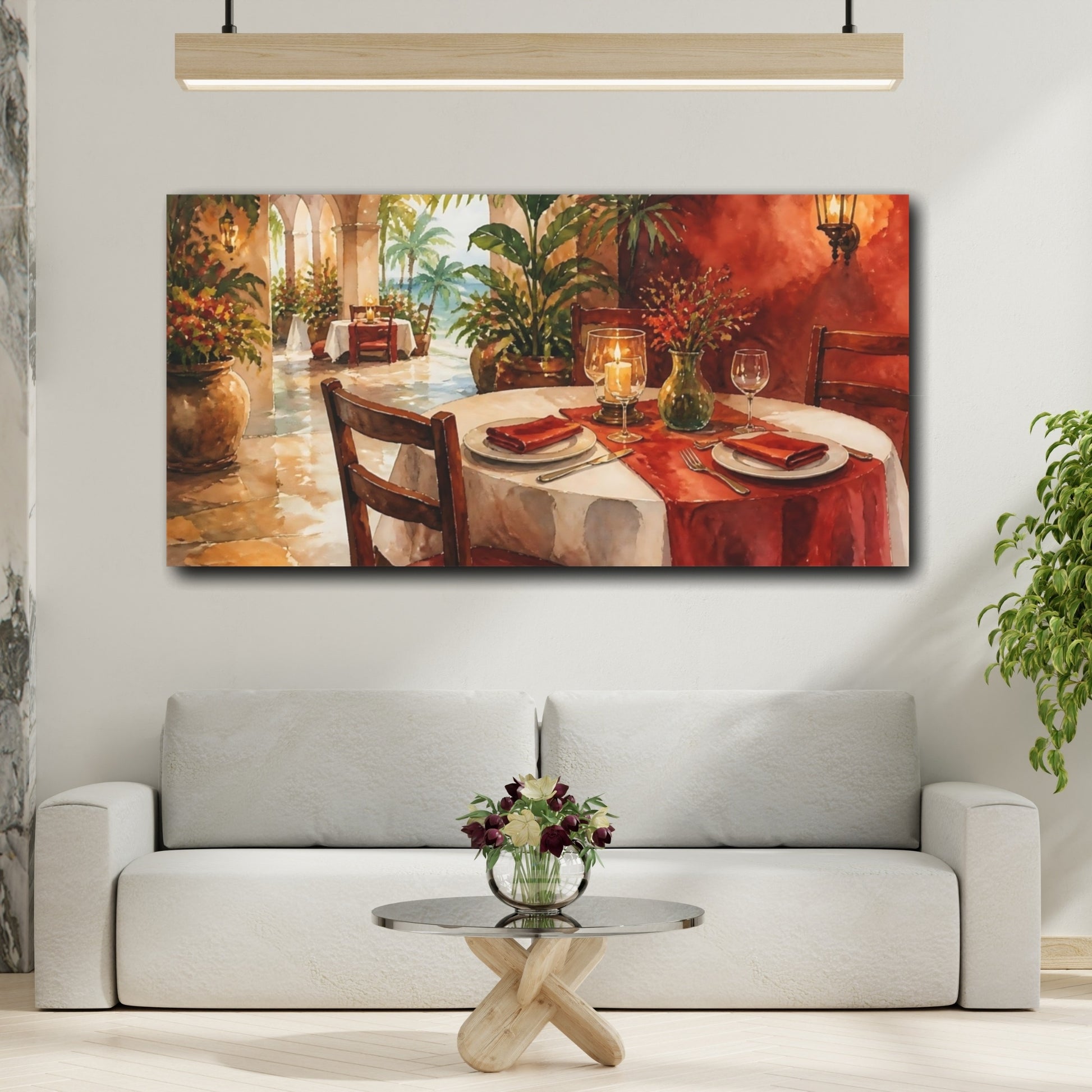 Mockup 2. Seaside Table Setting shown as canvas print