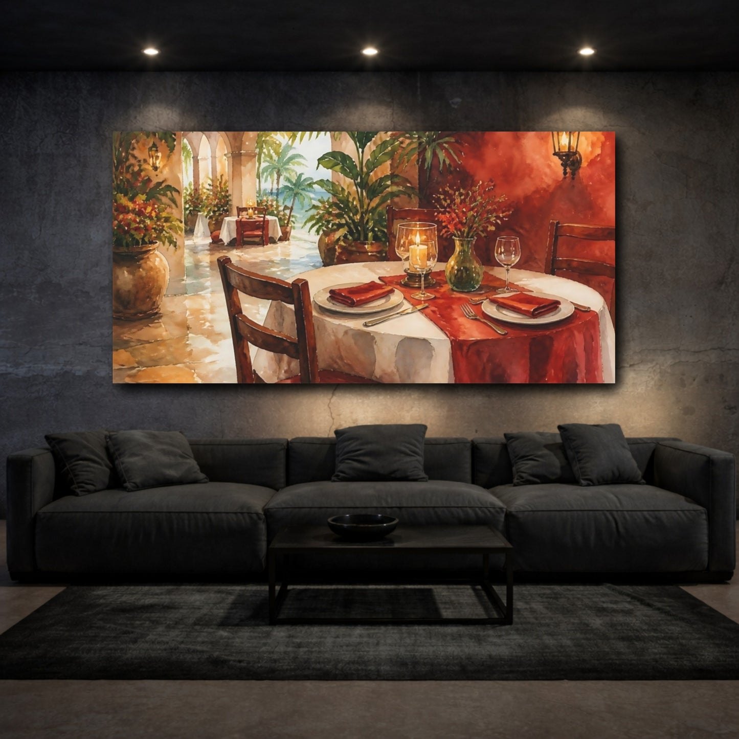 Mockup 3. Seaside Table Setting shown as canvas print