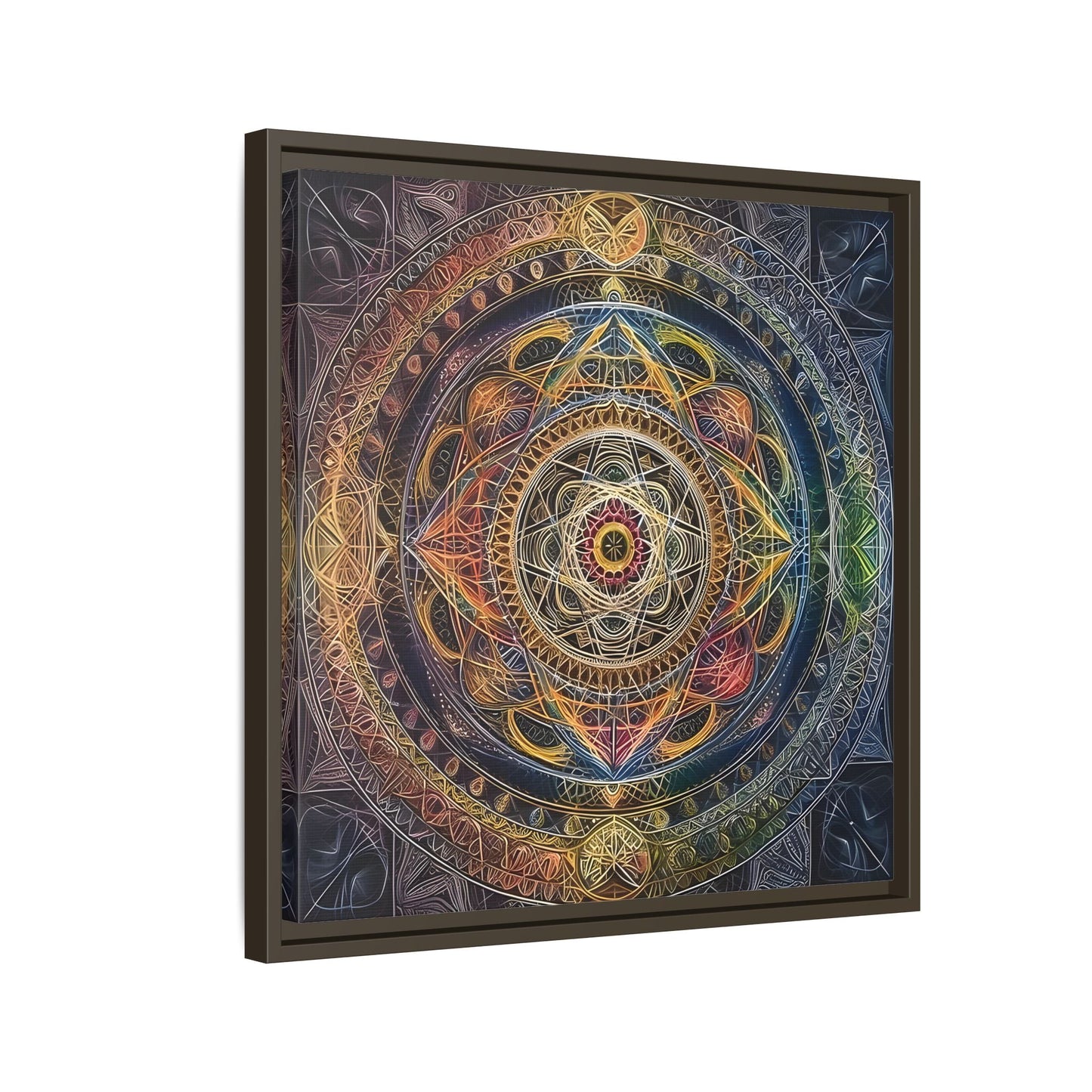 Seed of Life Mandala Sacred Geometry Framed Canvas Wall Art - YesArtYes