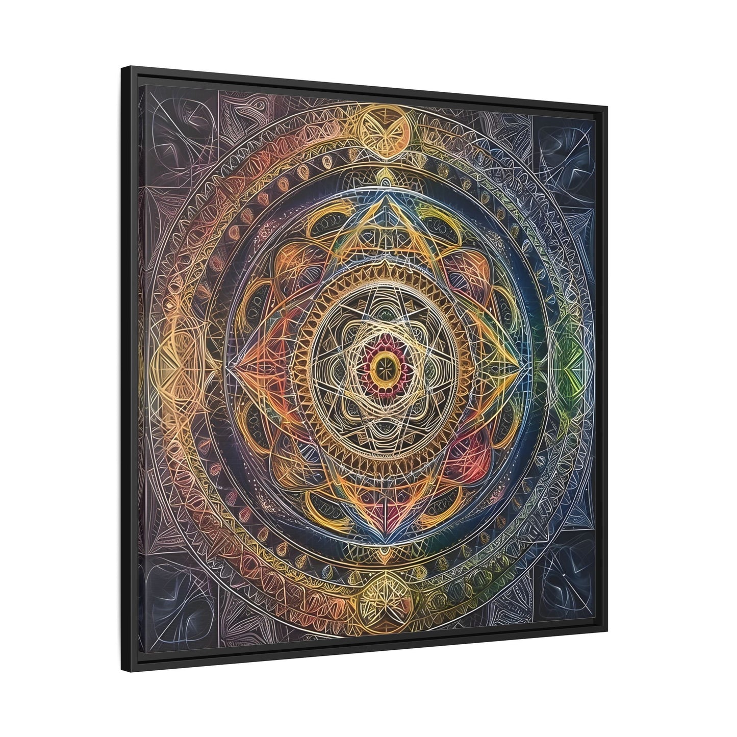 Seed of Life Mandala Sacred Geometry Framed Canvas Wall Art - YesArtYes