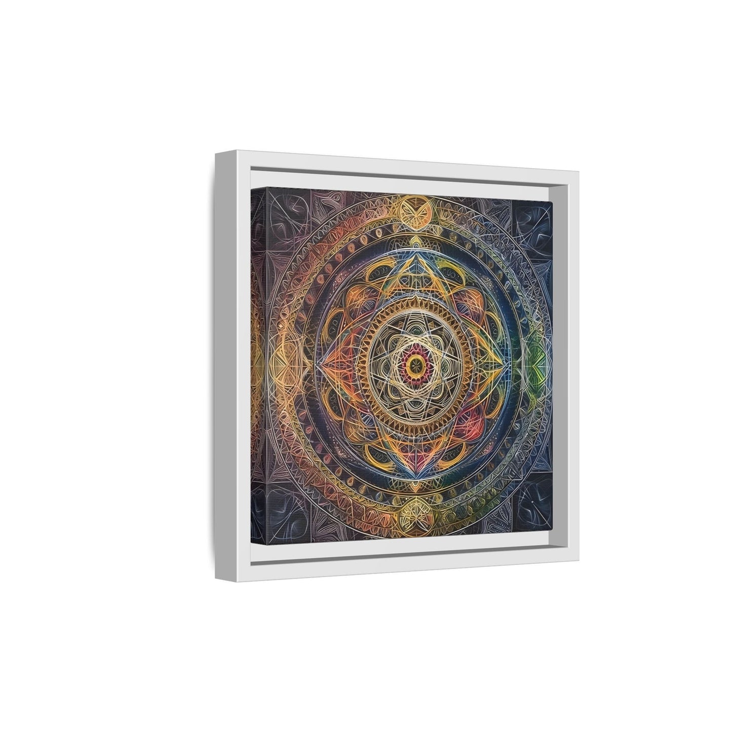 Seed of Life Mandala Sacred Geometry Framed Canvas Wall Art - YesArtYes