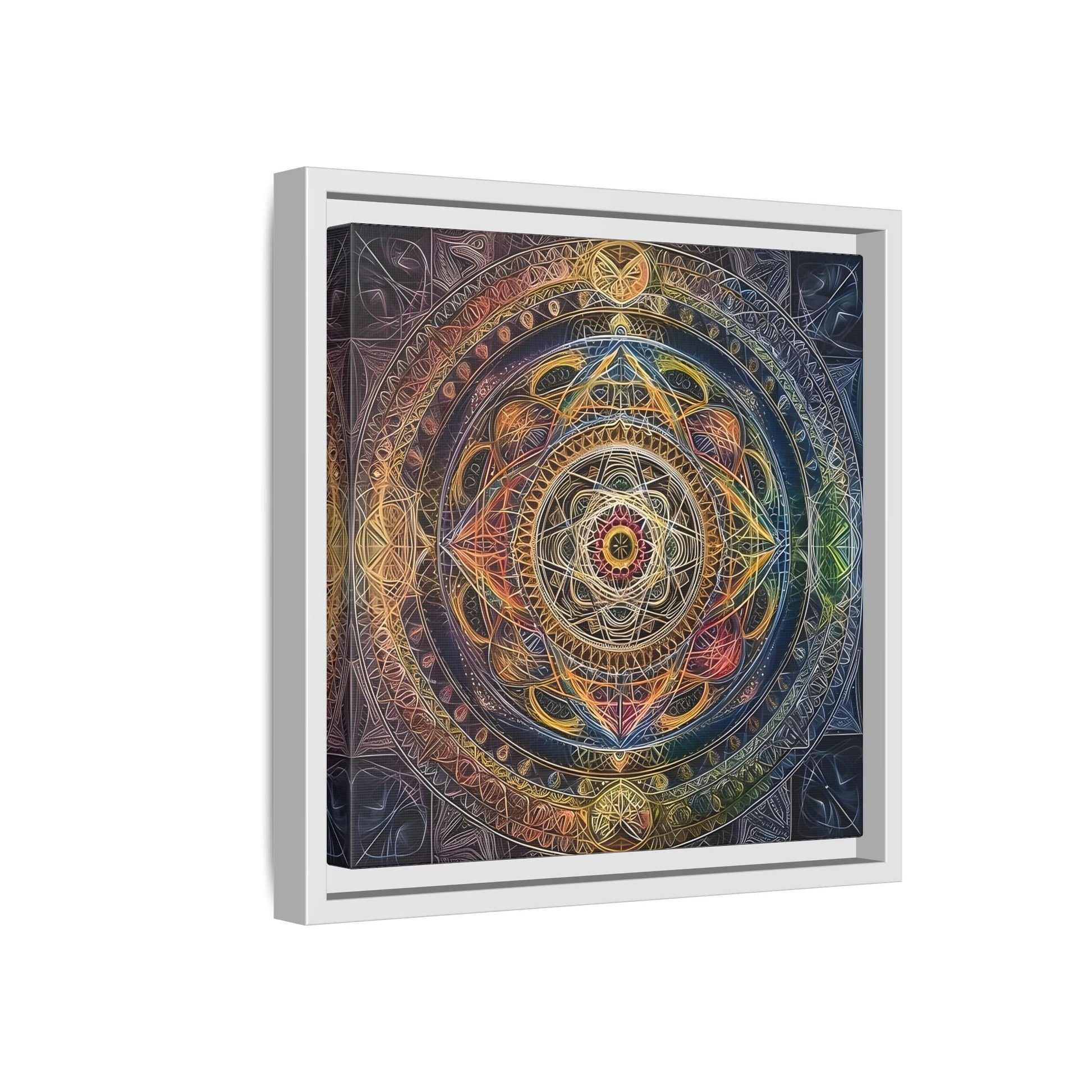 Seed of Life Mandala Sacred Geometry Framed Canvas Wall Art - YesArtYes