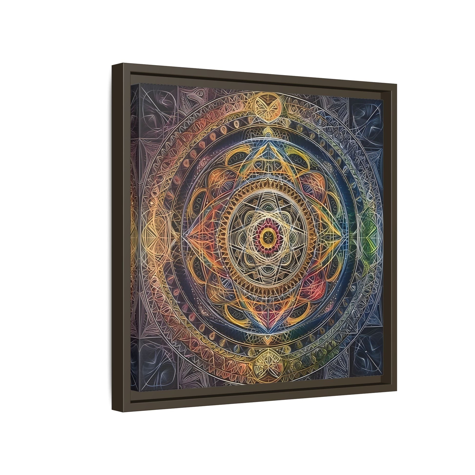 Seed of Life Mandala Sacred Geometry Framed Canvas Wall Art - YesArtYes