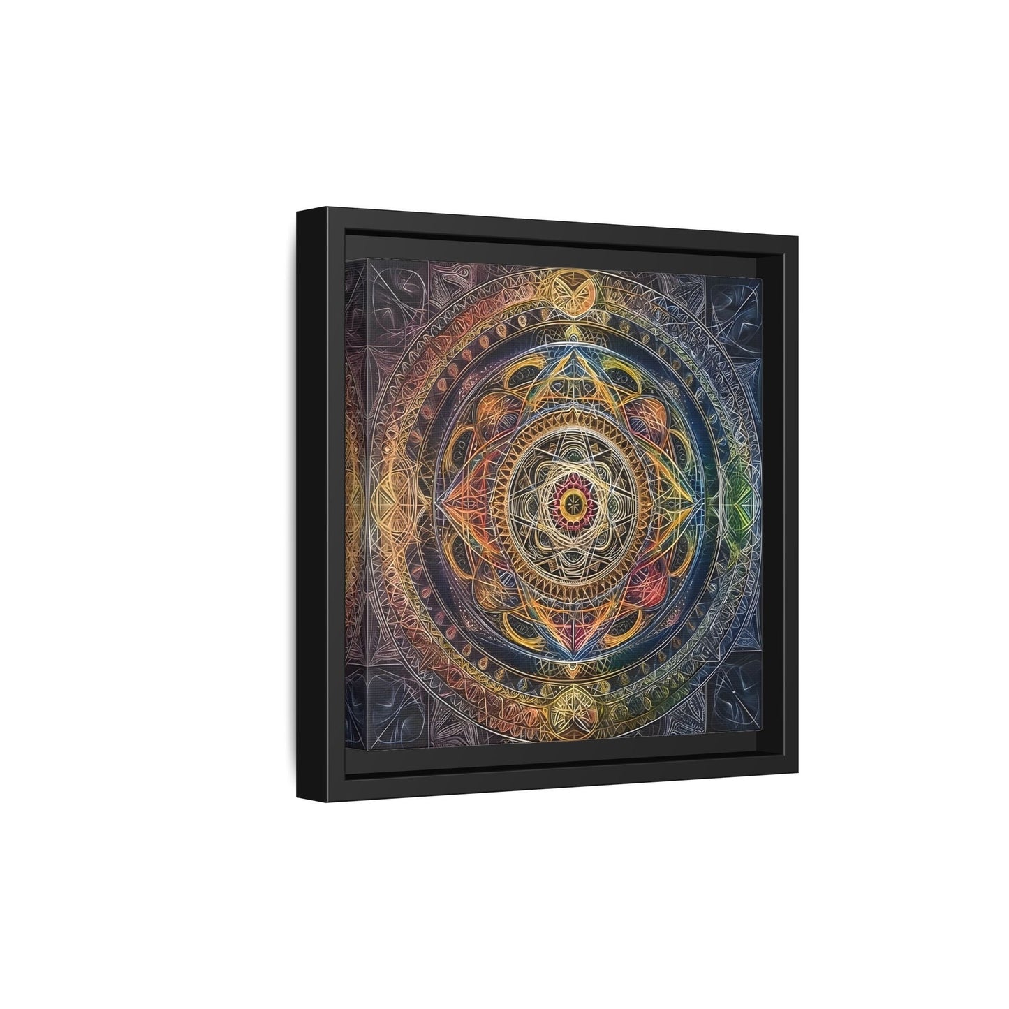 Seed of Life Mandala Sacred Geometry Framed Canvas Wall Art - YesArtYes