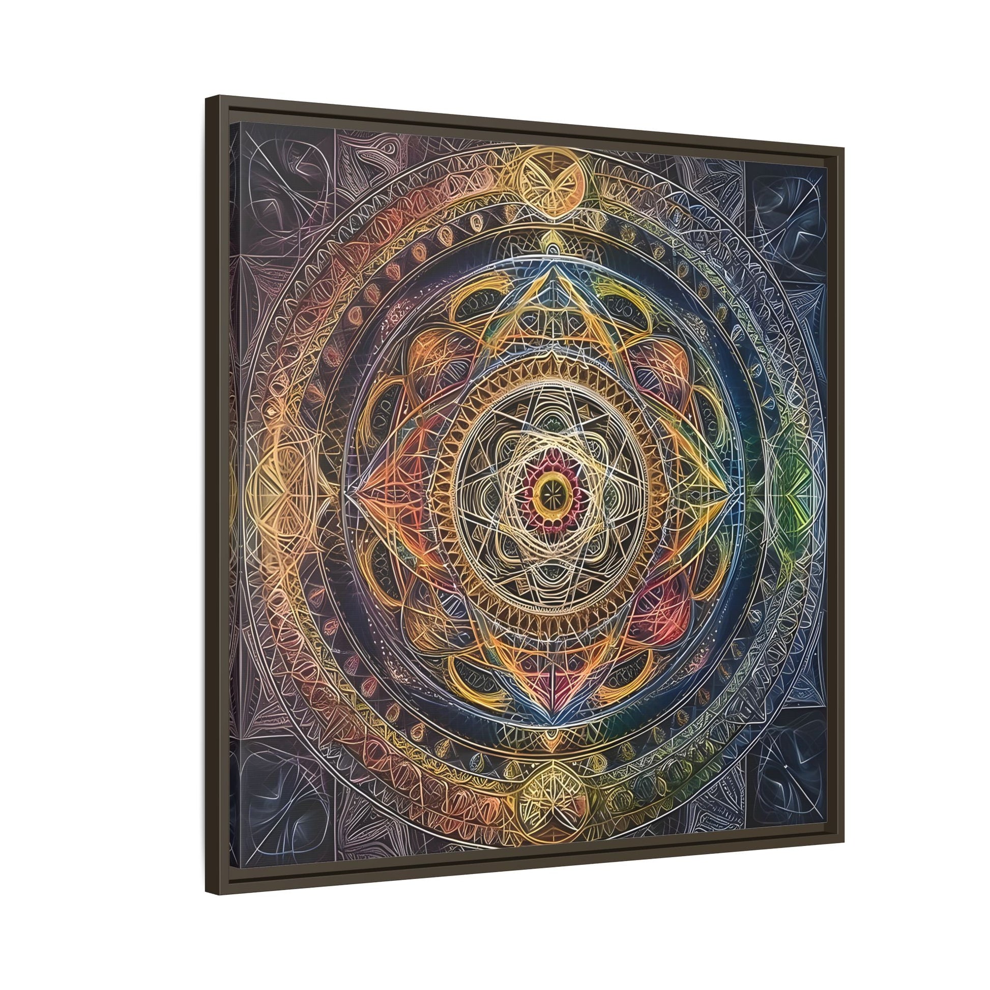 Seed of Life Mandala Sacred Geometry Framed Canvas Wall Art - YesArtYes