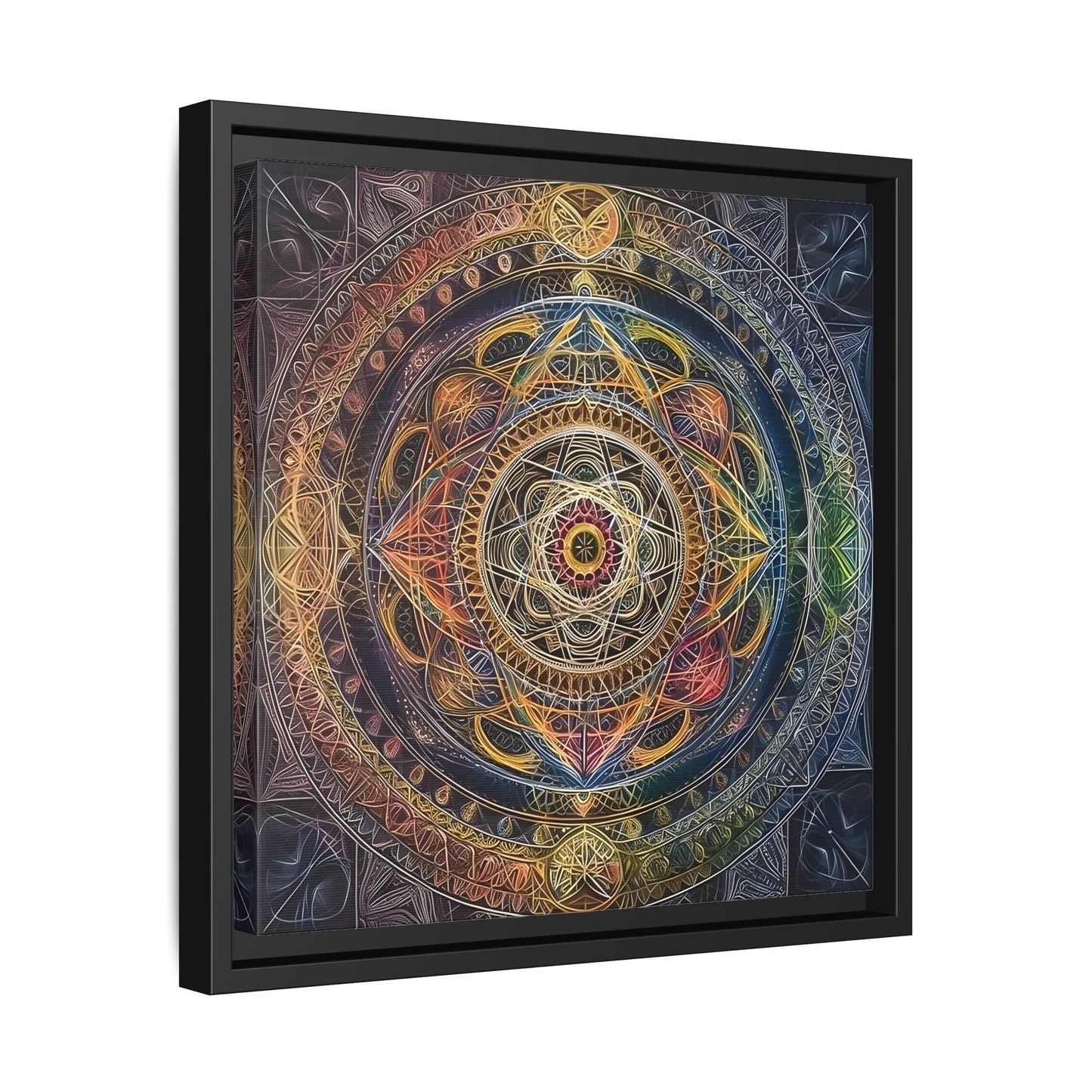 Seed of Life Mandala Sacred Geometry Framed Canvas Wall Art - YesArtYes