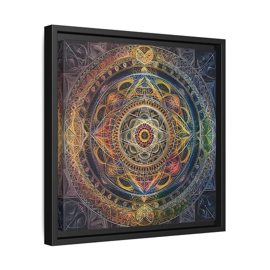 Seed of Life Mandala Sacred Geometry Framed Canvas Wall Art - YesArtYes