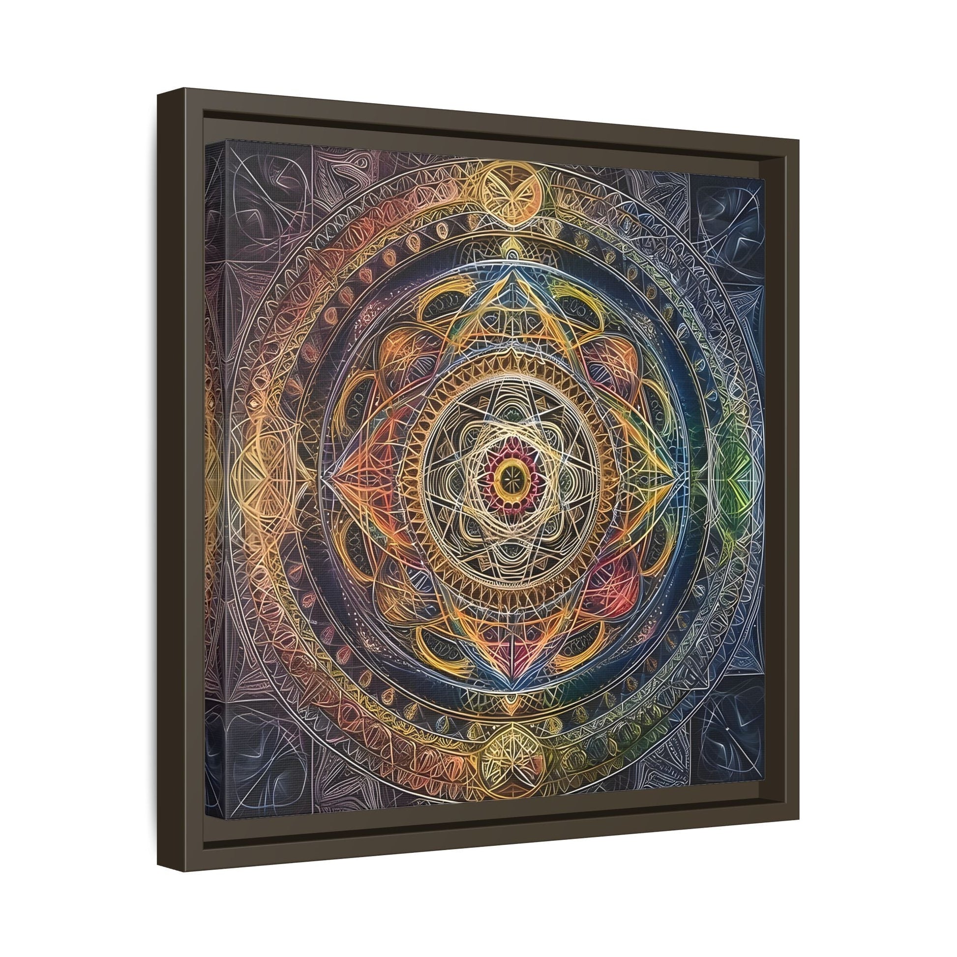 Seed of Life Mandala Sacred Geometry Framed Canvas Wall Art - YesArtYes