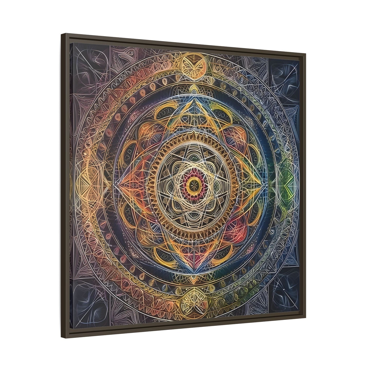 Seed of Life Mandala Sacred Geometry Framed Canvas Wall Art - YesArtYes
