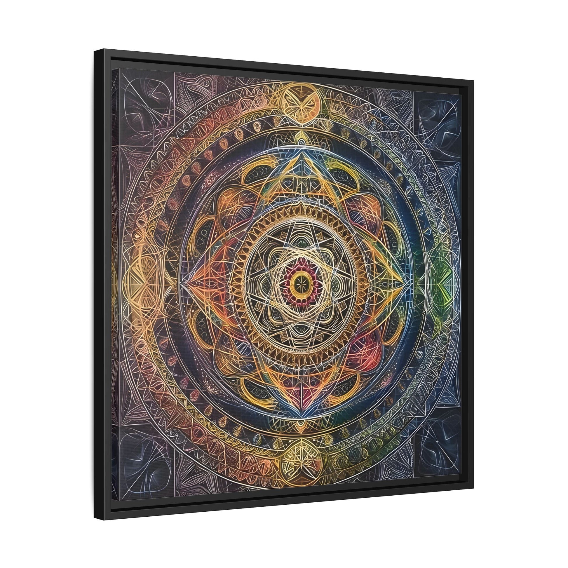 Seed of Life Mandala Sacred Geometry Framed Canvas Wall Art - YesArtYes