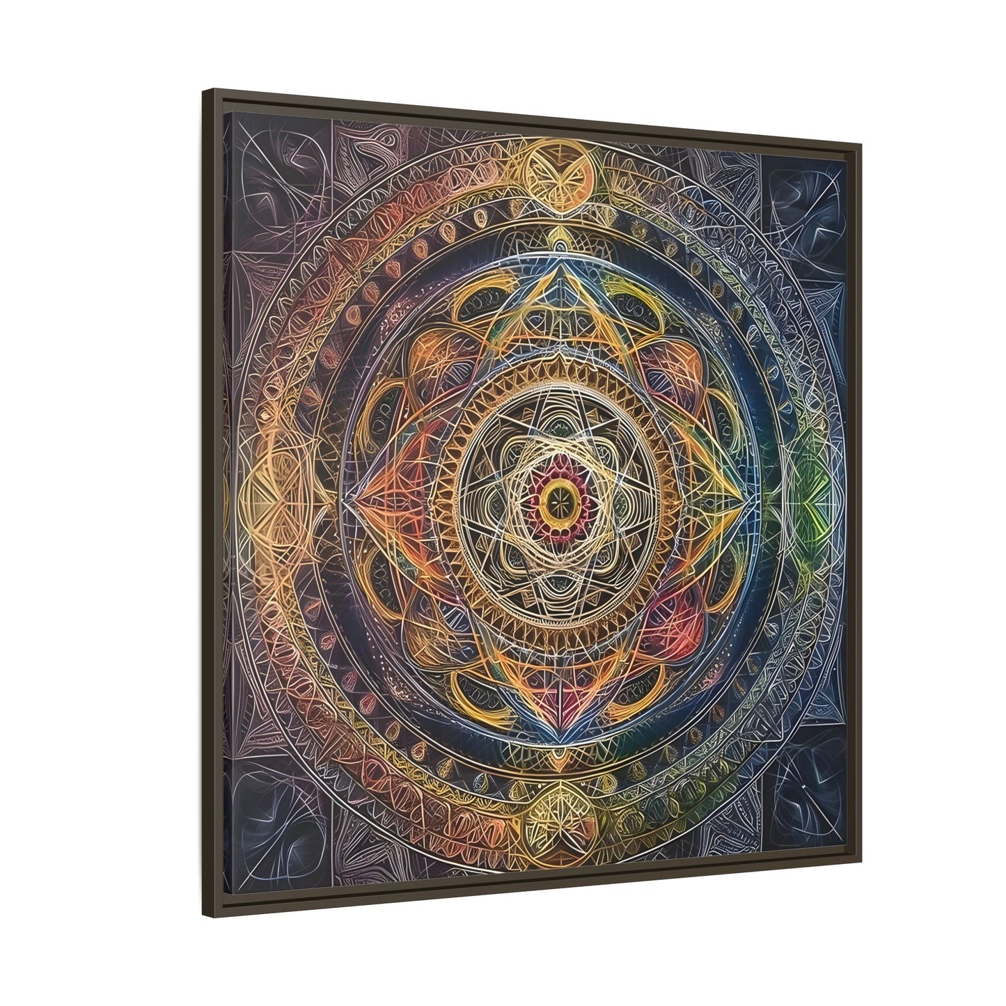 Seed of Life Mandala Sacred Geometry Framed Canvas Wall Art - YesArtYes