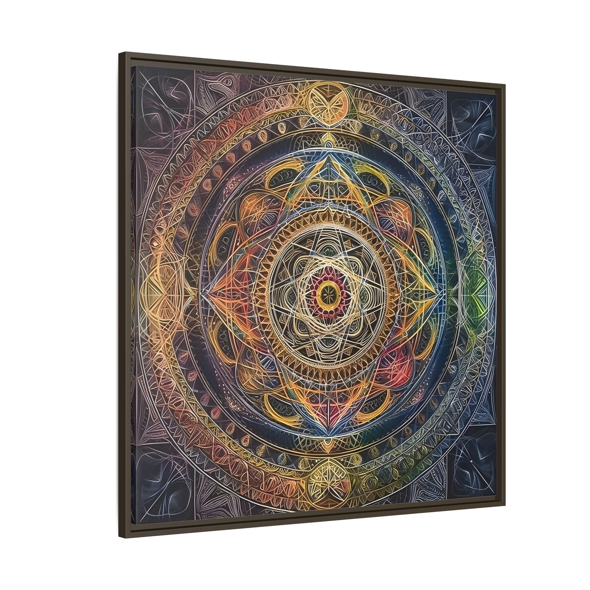 Seed of Life Mandala Sacred Geometry Framed Canvas Wall Art - YesArtYes